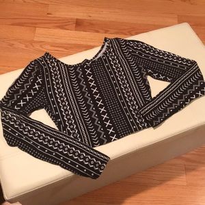 New Forever 21 Long Sleeve Crop Top